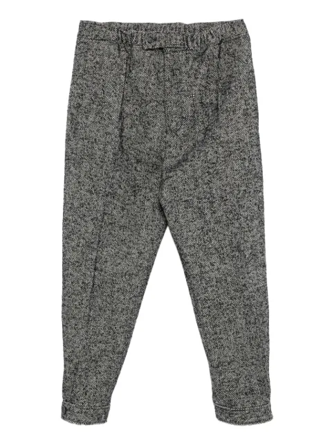 Lanvin herringbone elastic-cuff trousers