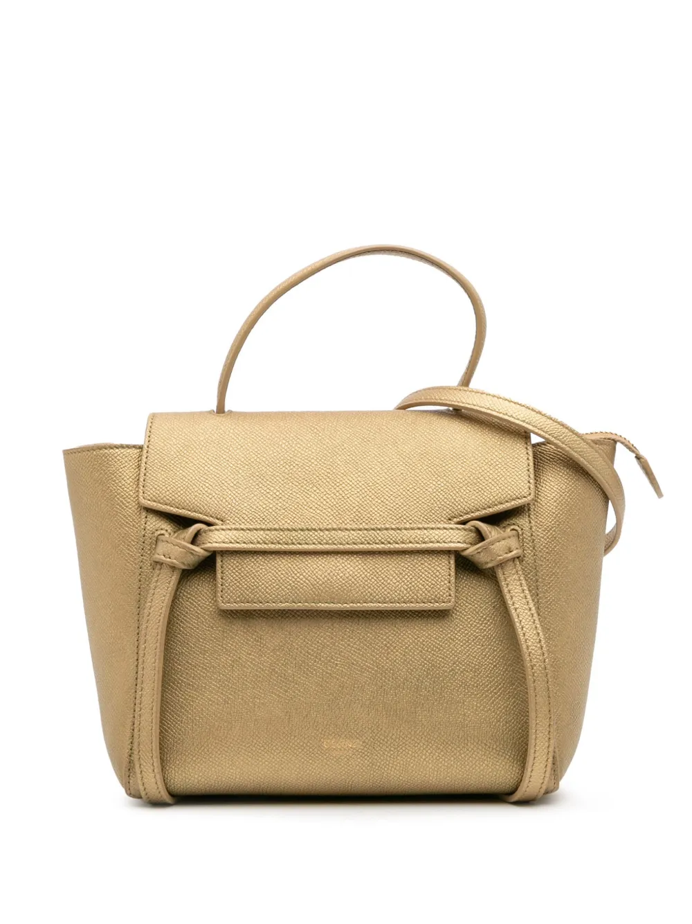 Celine Pre-Owned 2009 ナノ グレインカーフスキン ベルトバッグ サッチェル - ゴールドトーン Celine Pre-Owned 2009 ナノ グレインカーフスキン ベルトバッグ サッチェル - ゴールドトーン