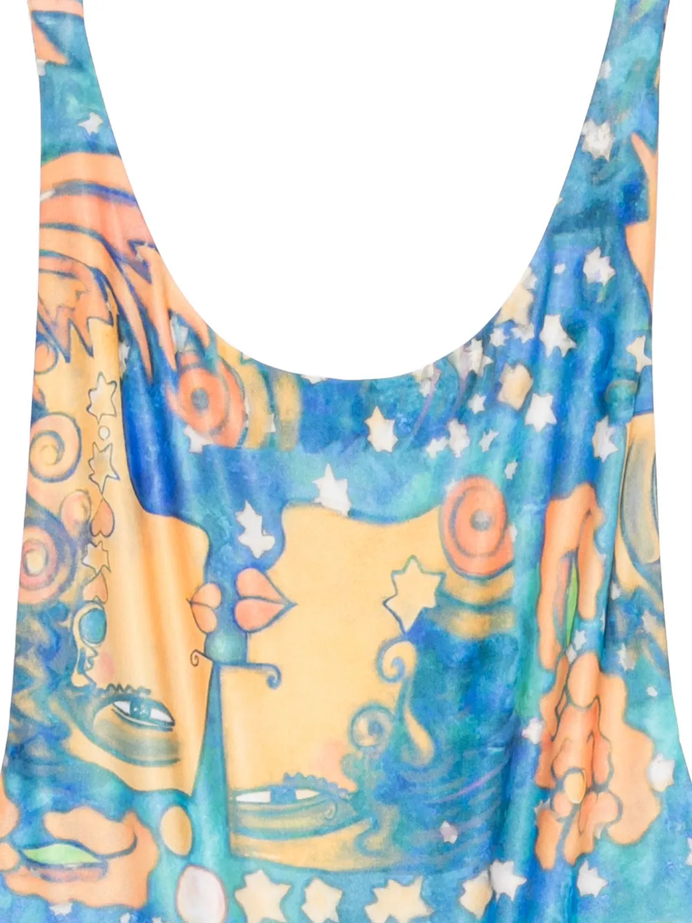 Donde Esteban El Beso Scoop-neck Swimsuit In Blue