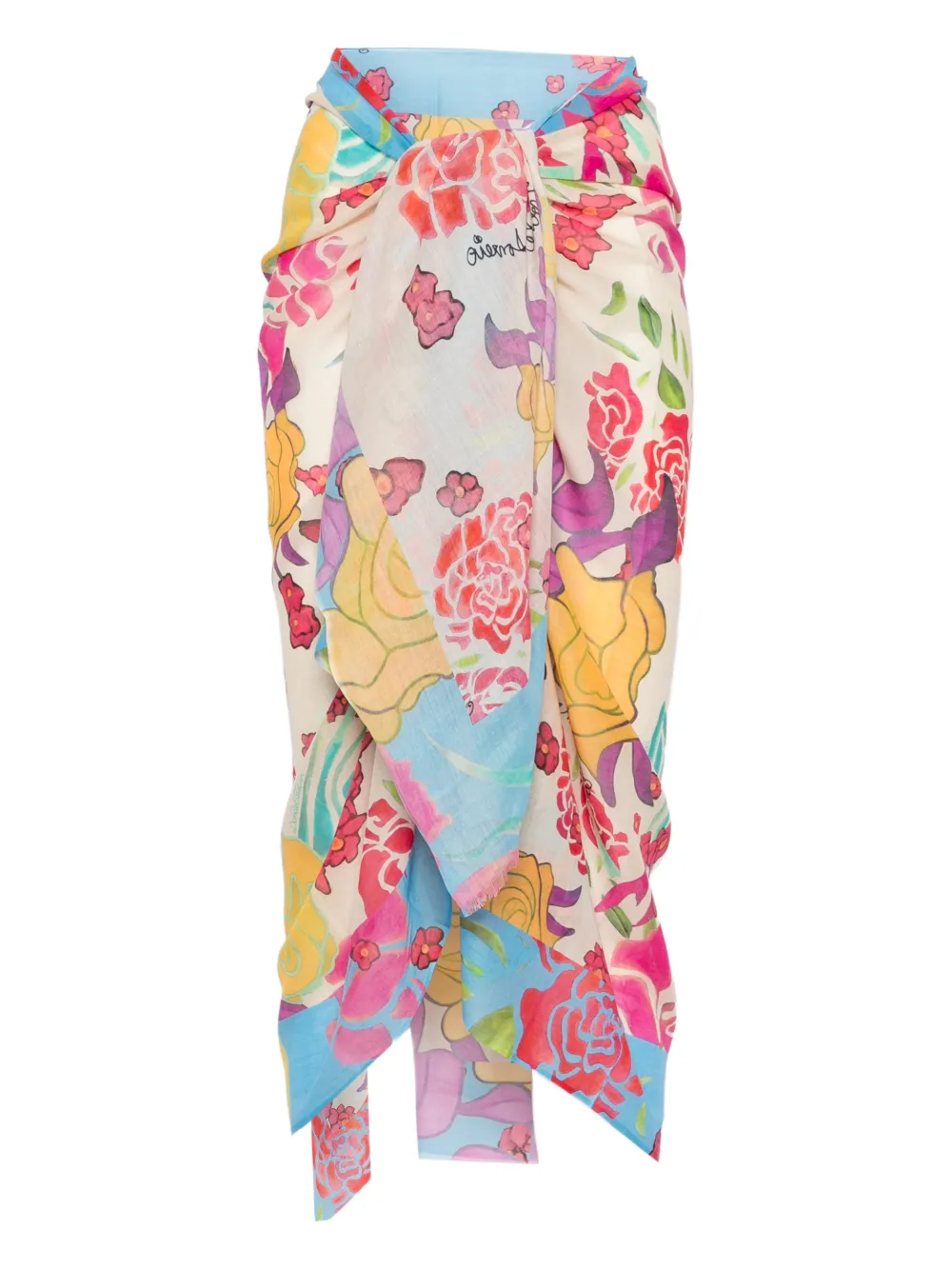 Donde Esteban Floral-print Pareo Skirt In Multi