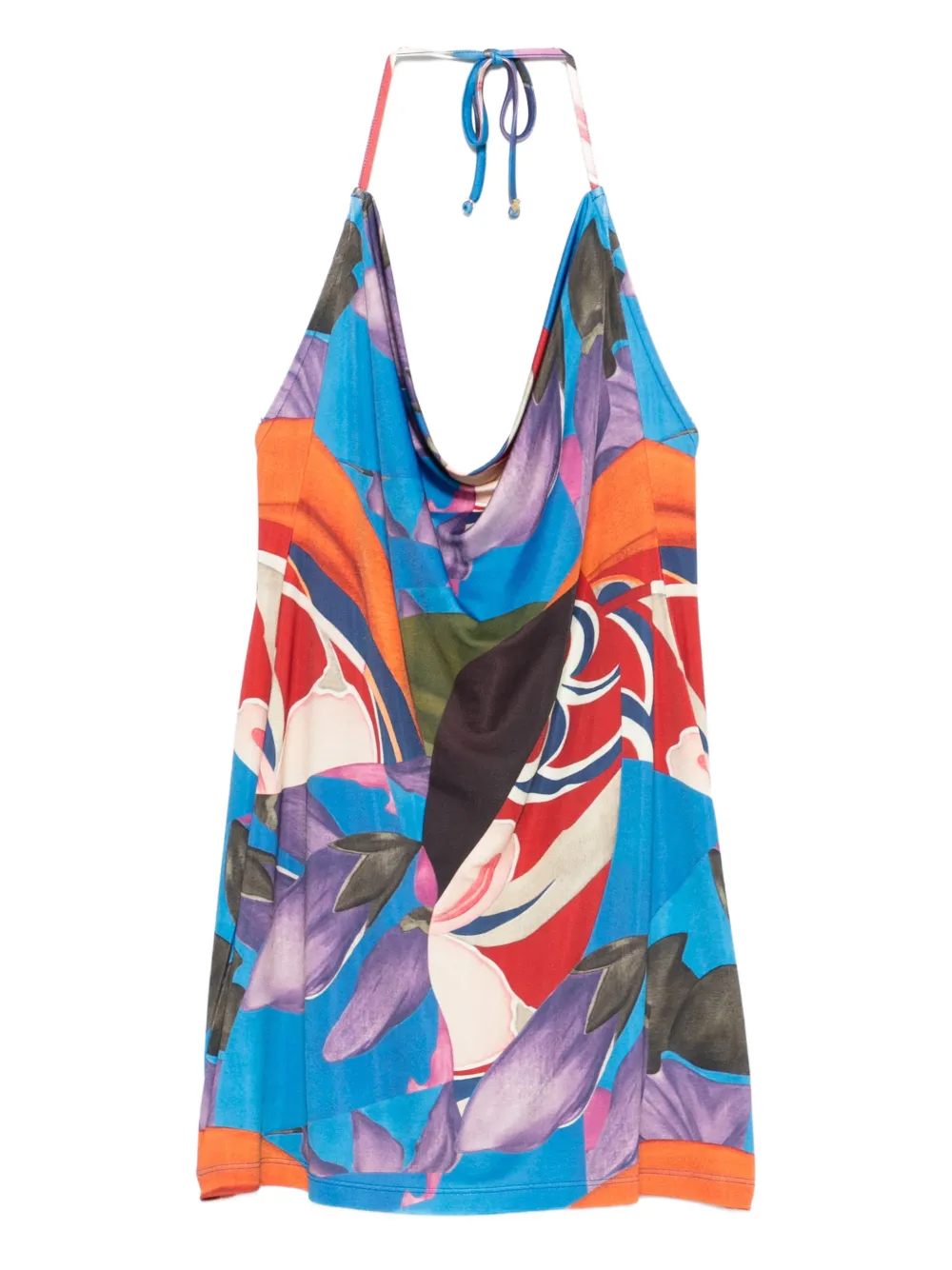 Donde Esteban Floral-print Mini Dress In Blue