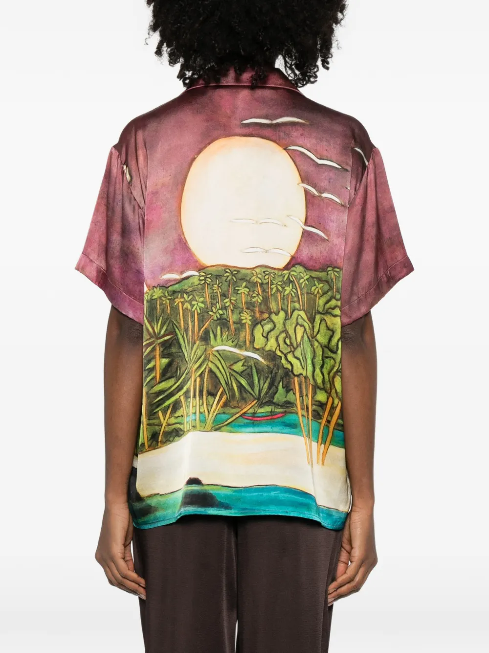 Donde Esteban La Sierra zijden blouse met print Groen
