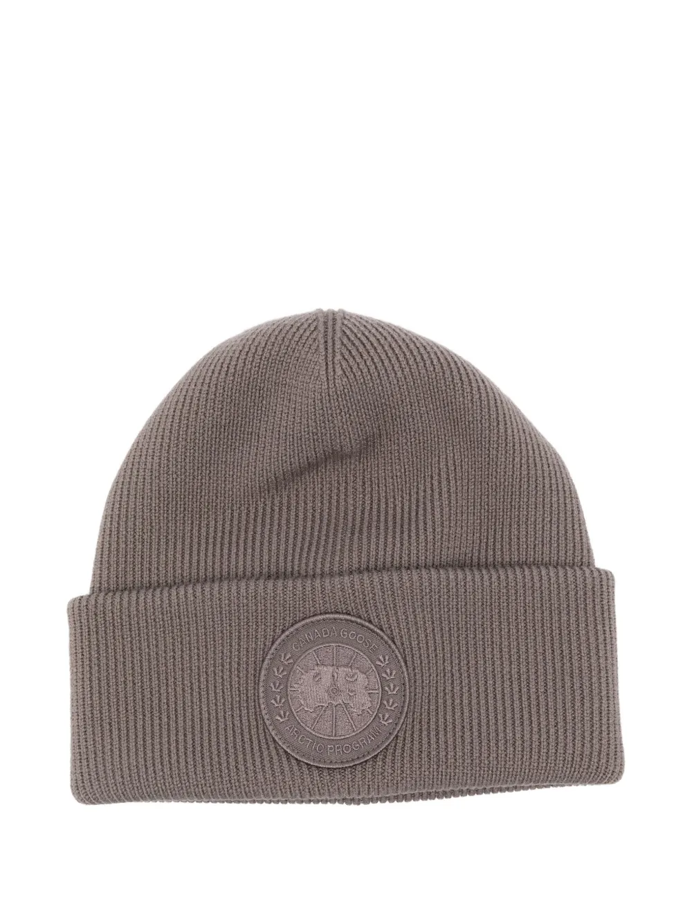 Canada Goose ribbed logo-patch beanie | Grey | Image 1