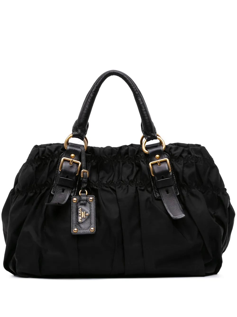 Prada Pre-Owned 2000-2025 テスート ゴーフル トートバッグ - ブラック Prada Pre-Owned 2000-2025 テスート ゴーフル トートバッグ - ブラック