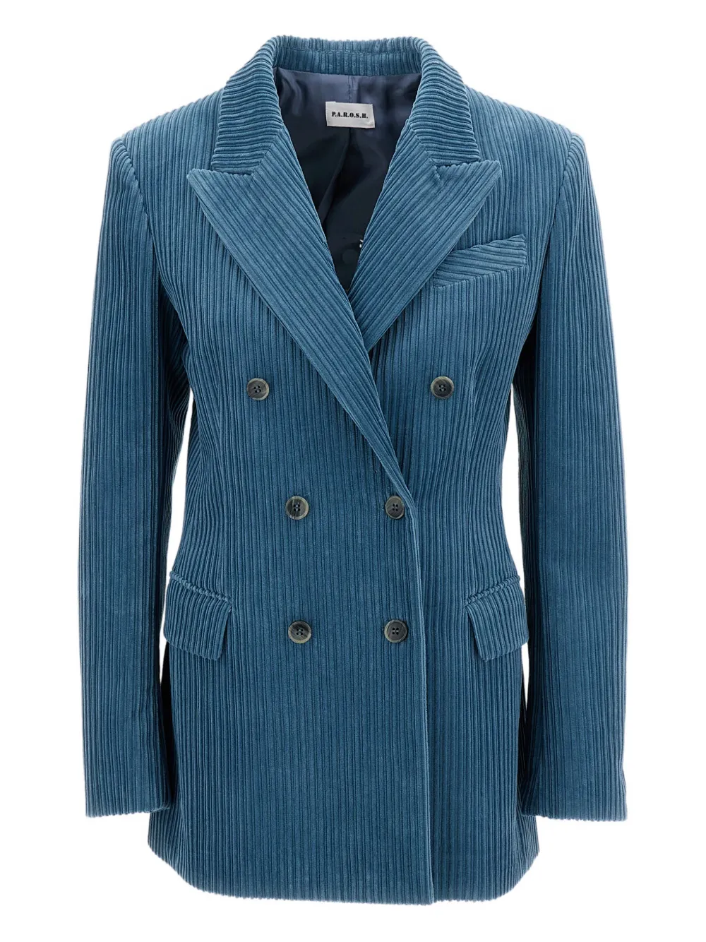 P.a.r.o.s.h Double-breasted Corduroy Blazer In Blue