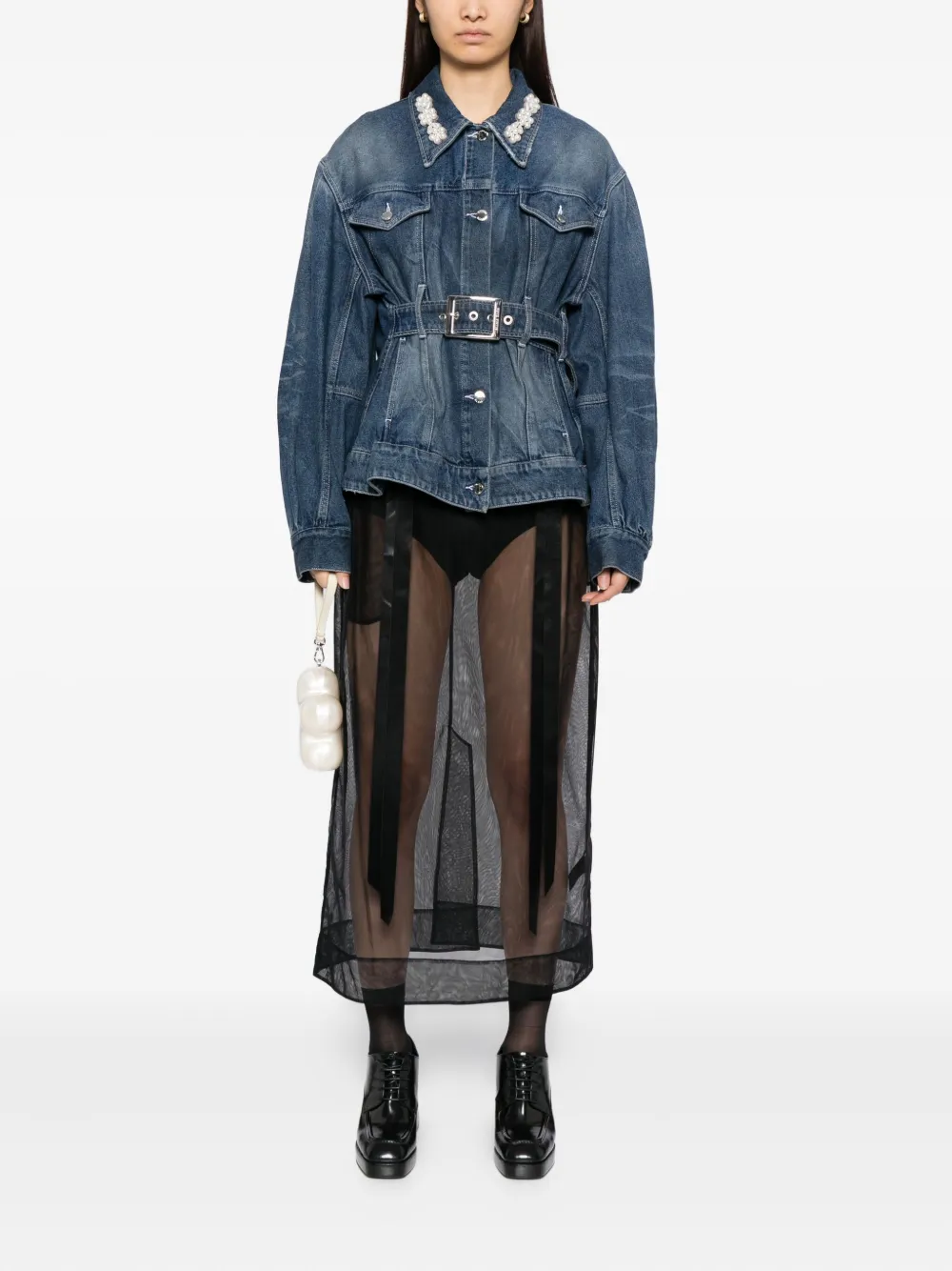 Simone Rocha Jaqueta jeans com aplicação | Jaqueta jeans | Image 2