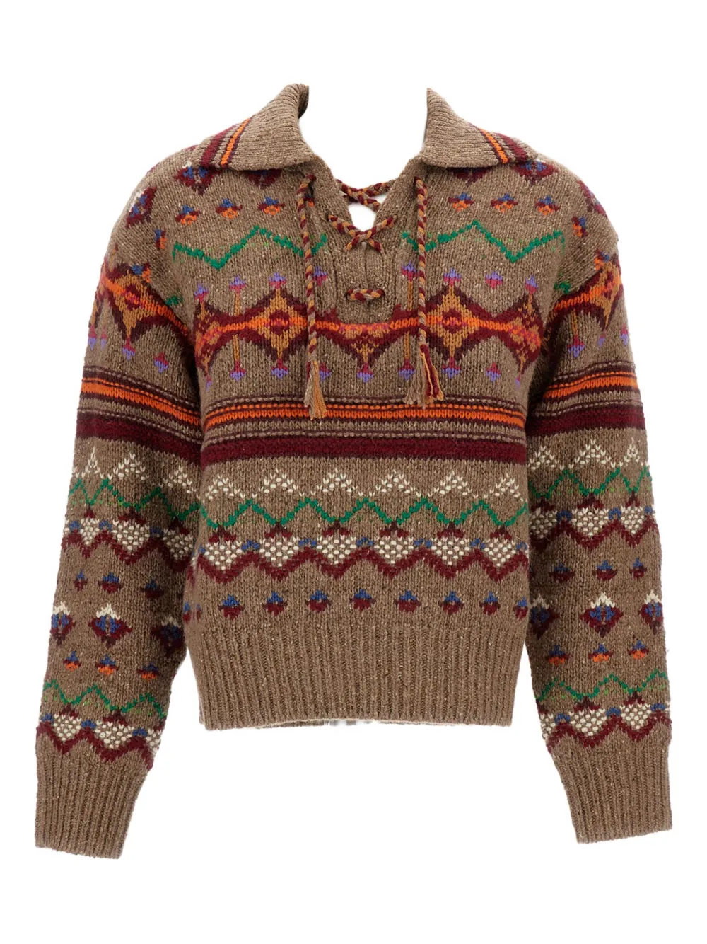 Polo Ralph Lauren turtleneck geometric sweater - ブラウン Polo Ralph Lauren turtleneck geometric sweater - ブラウン