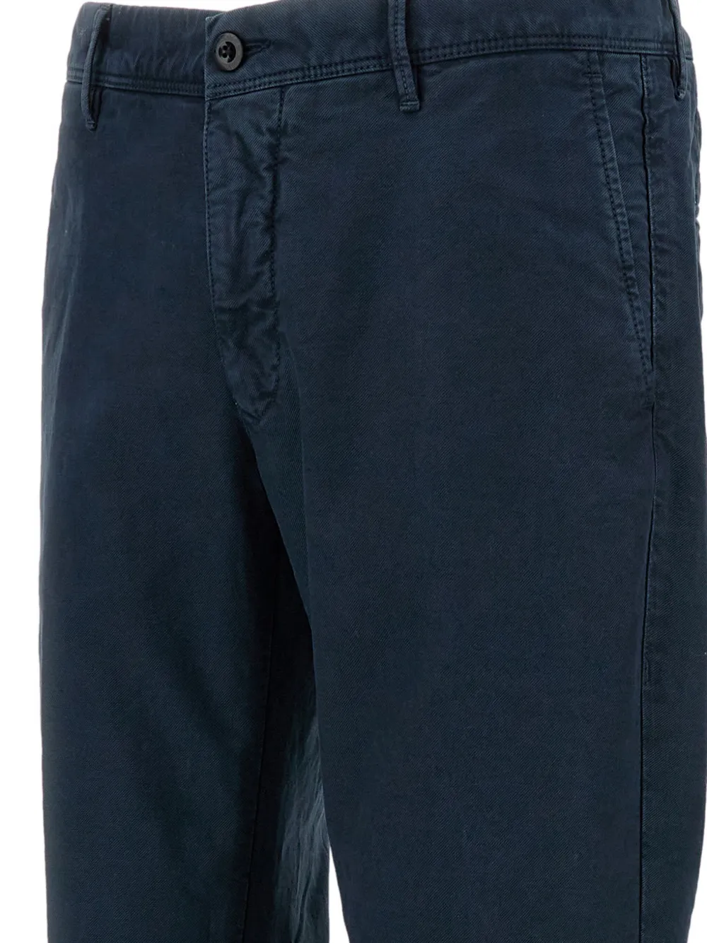 Incotex Cuffed Cotton Trousers In Blue
