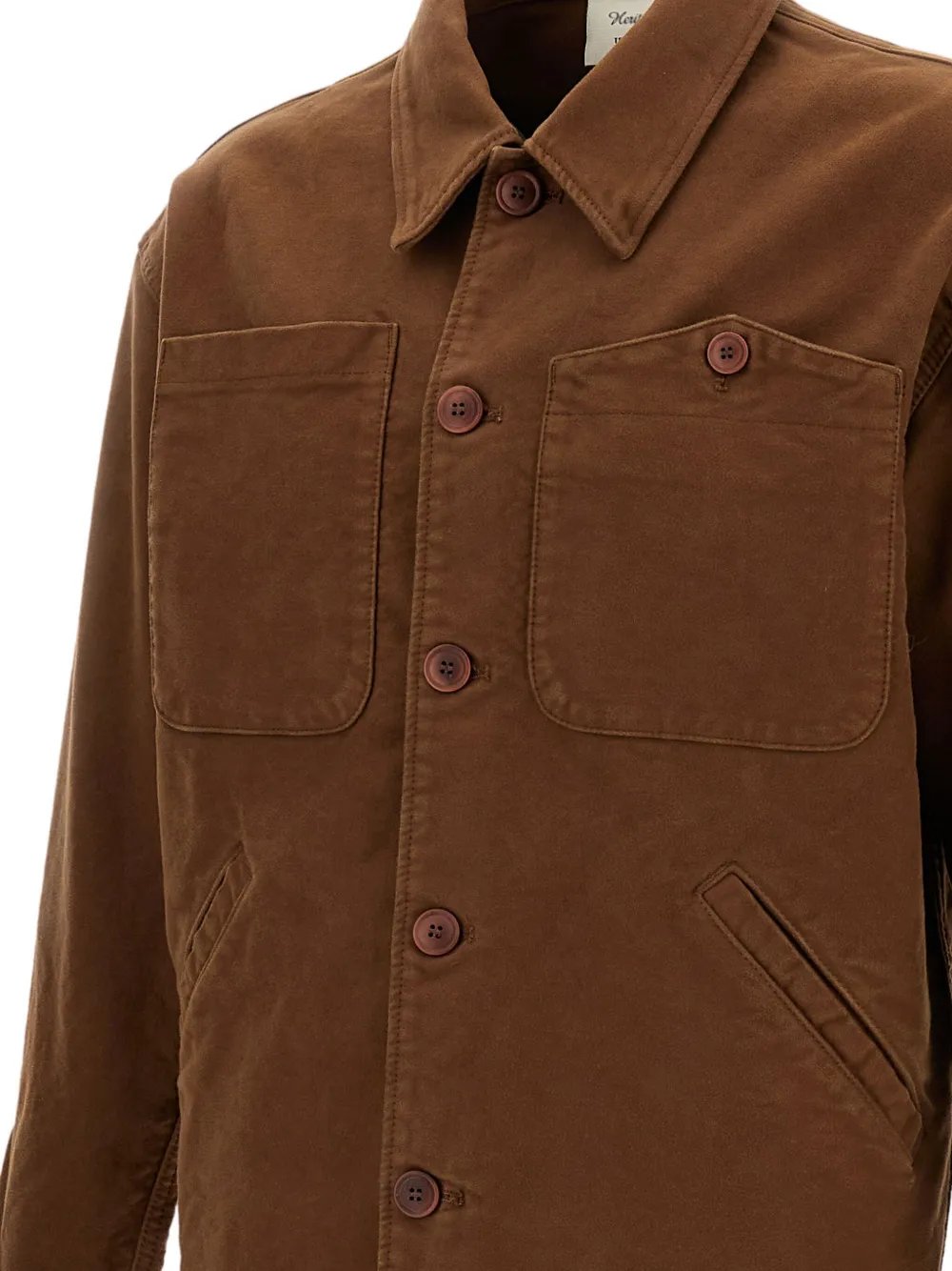 TELA GENOVA Overhemd met opgestikte zak Bruin