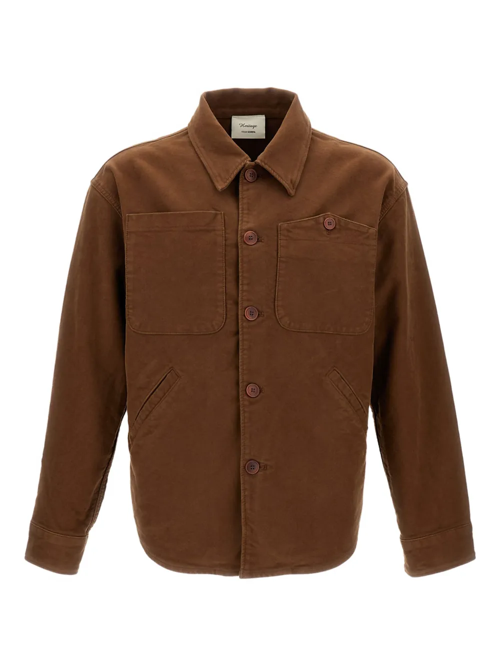 TELA GENOVA patch-pocket shirt - Marrone