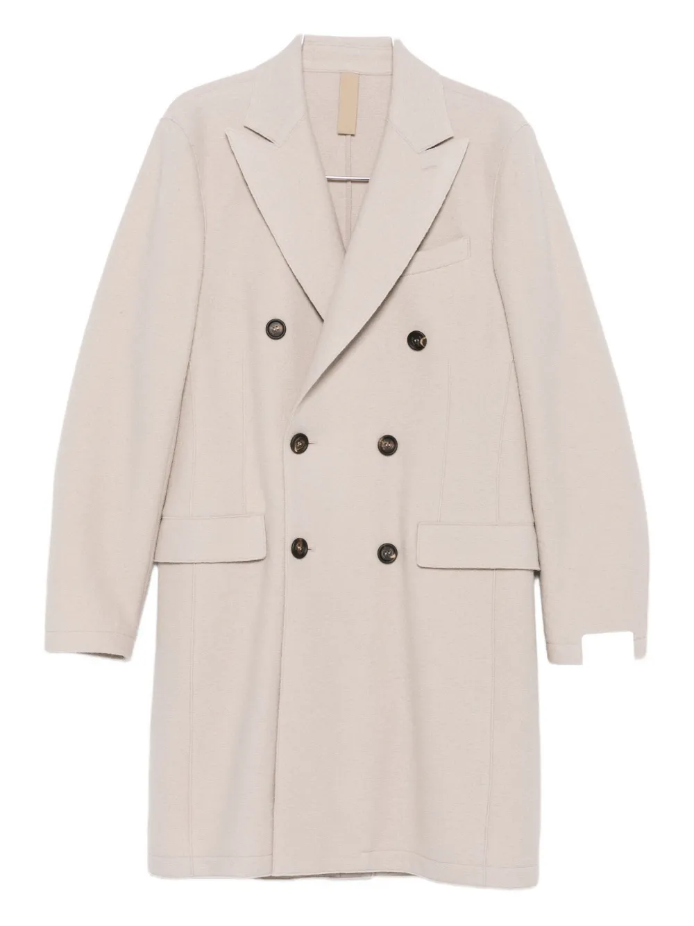 Eleventy Double-breasted Button Coat In Neutral