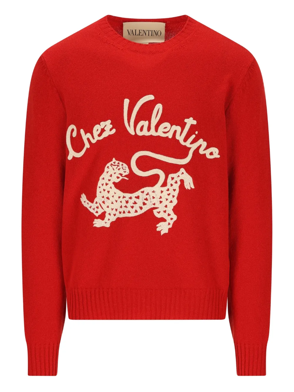 Valentino Garavani panther-embroidered wool sweater