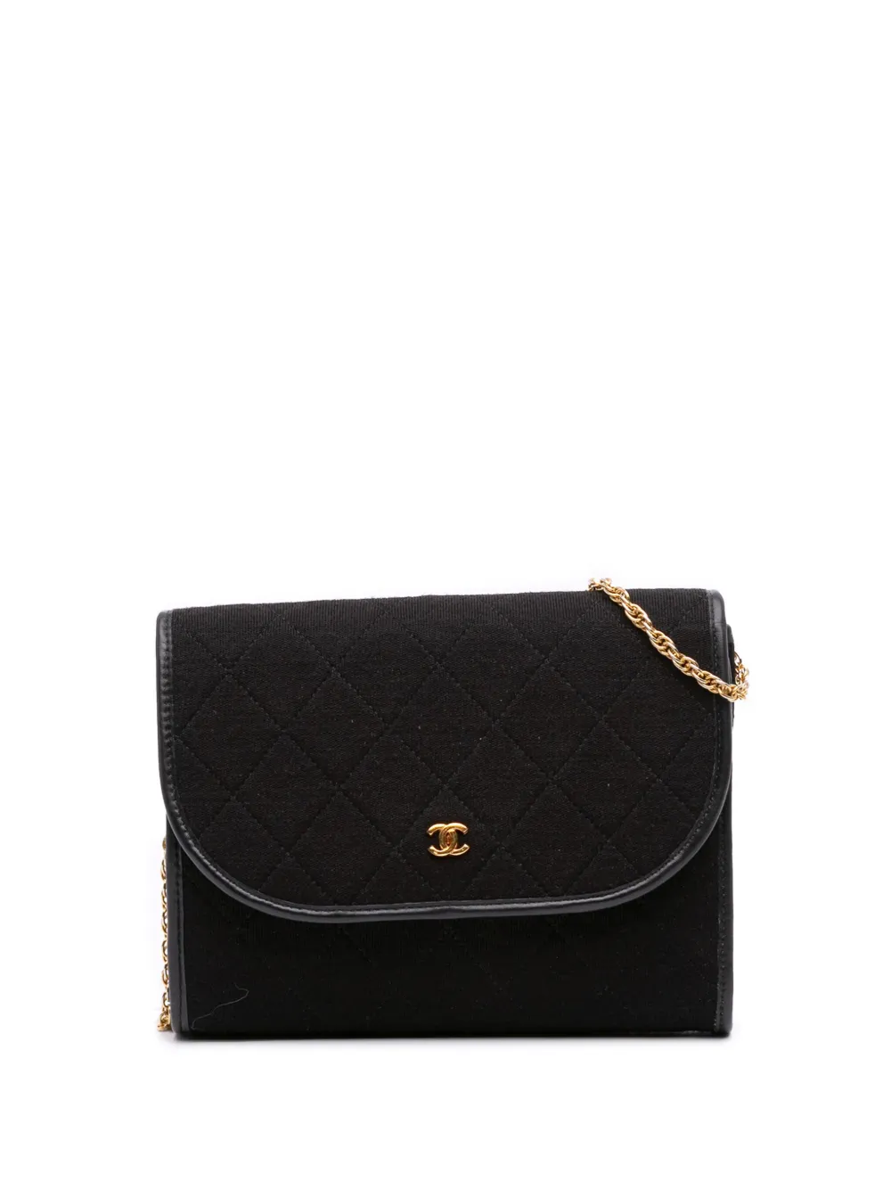 CHANEL Pre-Owned 1984-1986 CC Quilted Jersey Chain Flap crossbody bag CHANEL Pre-Owned 1984-1986 CC Quilted Jersey Chain Flap crossbody bag