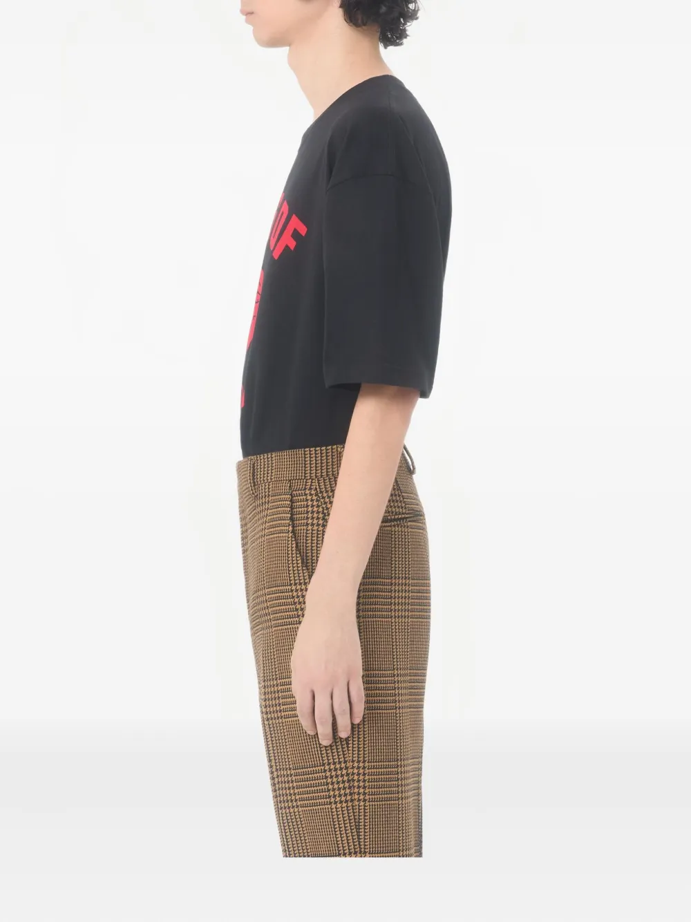 Valentino Garavani Cotton T-shirt With Panther Print In Black