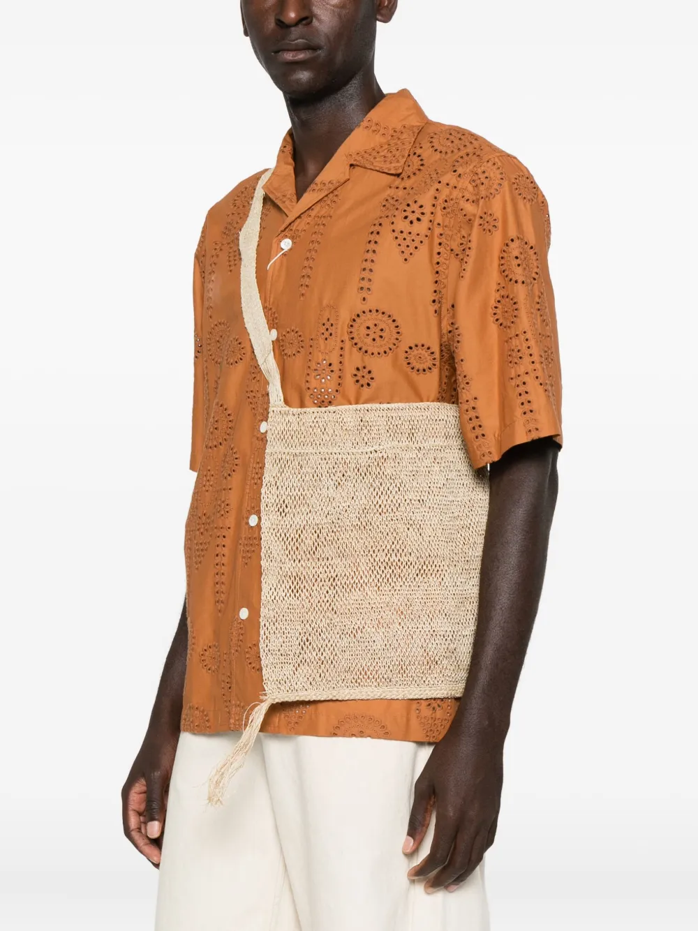 SLO_HAND_MADE tasselled net tote bag | Men | Image 2