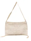 SLO_HAND_MADE tasselled net tote bag - Neutrals