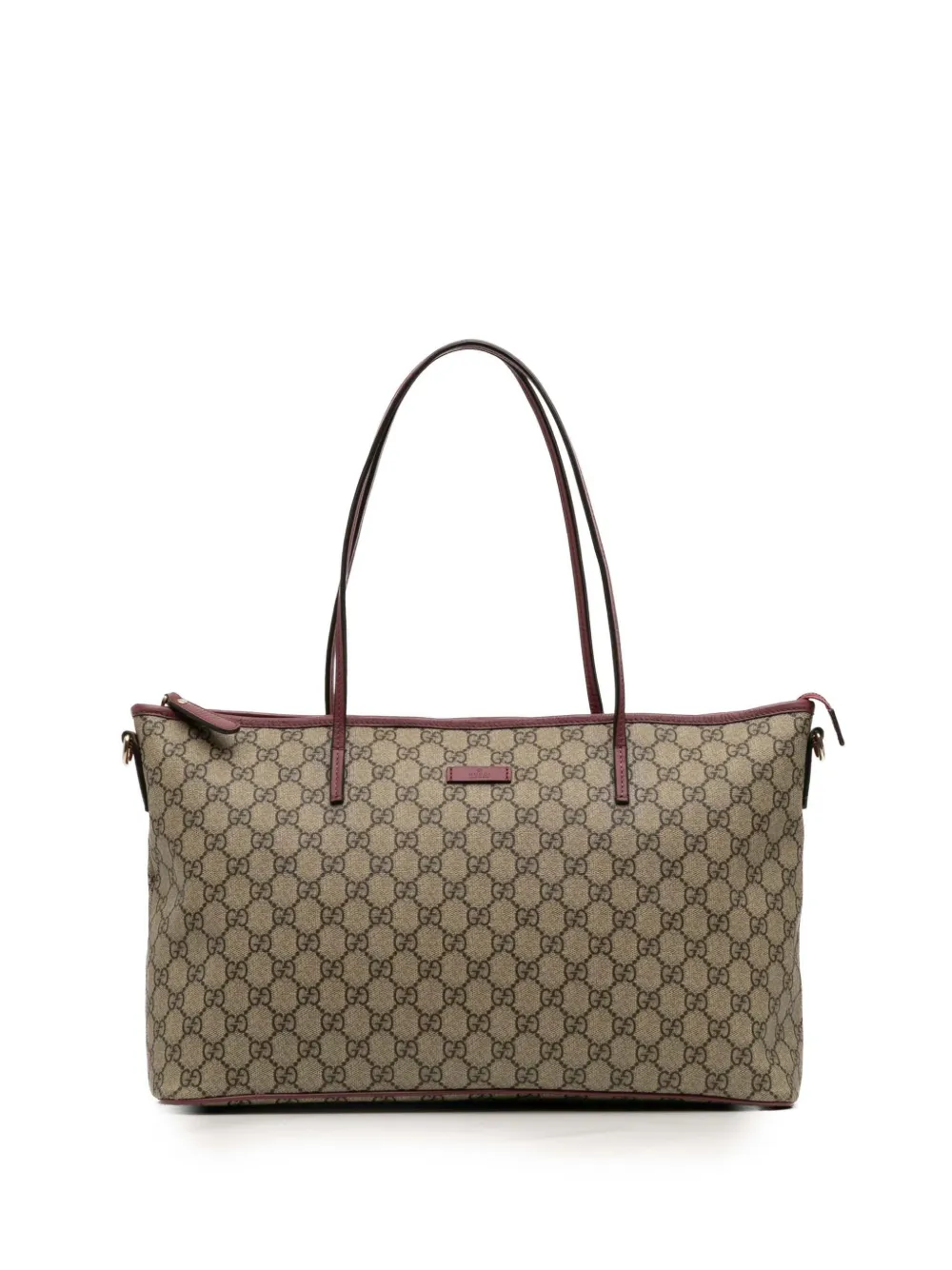 Pre-owned Gucci 2016-2025 Gg Supreme Satchel In Pink