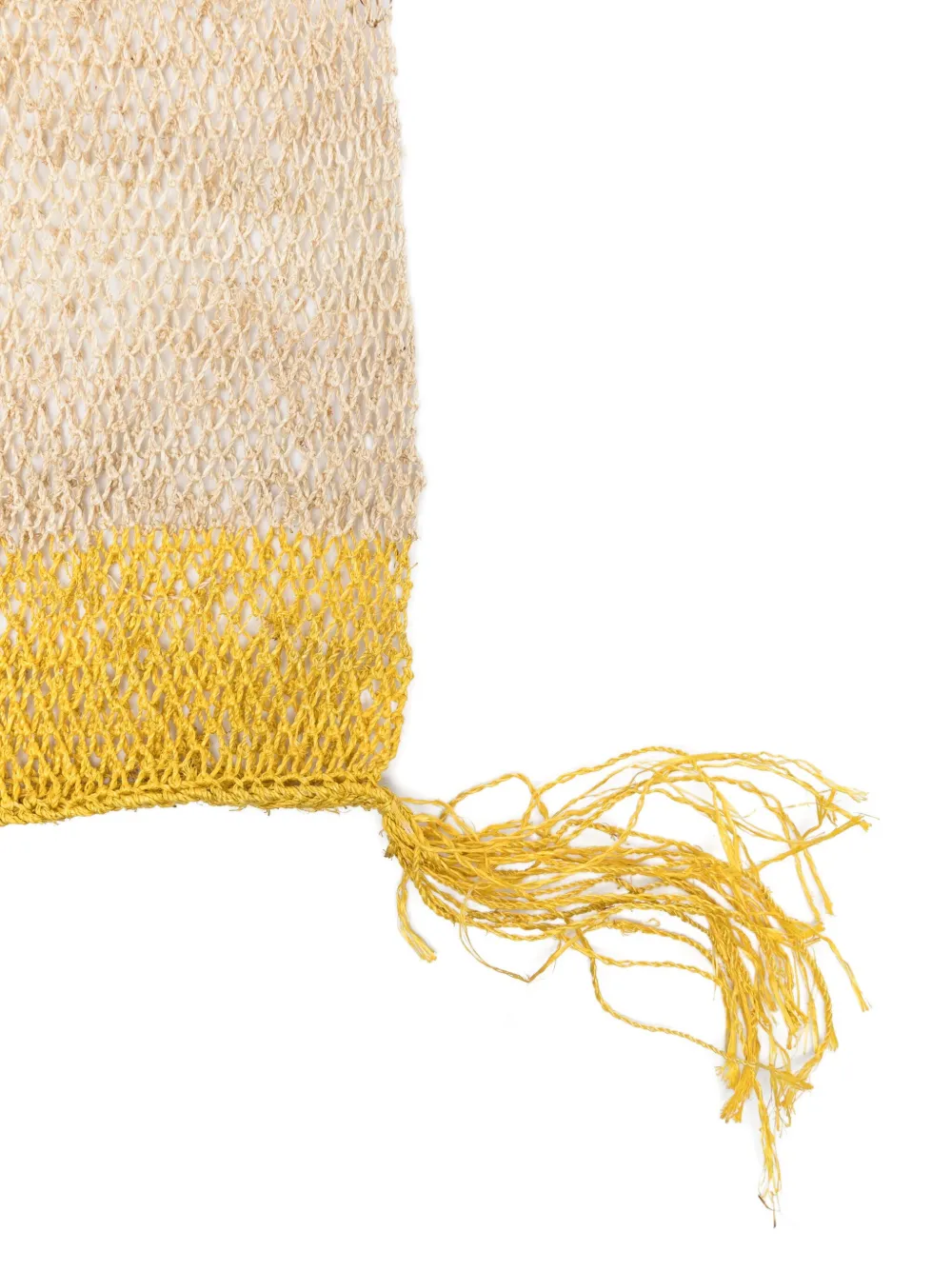 Slo_hand_made Tasselled Net Messenger Bag In Yellow