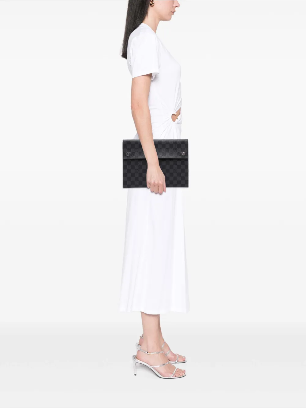 Louis Vuitton Pre-Owned 2019 Damier Graphite Alpha Pochette GM clutch bag | Pre-Owned | Image 2