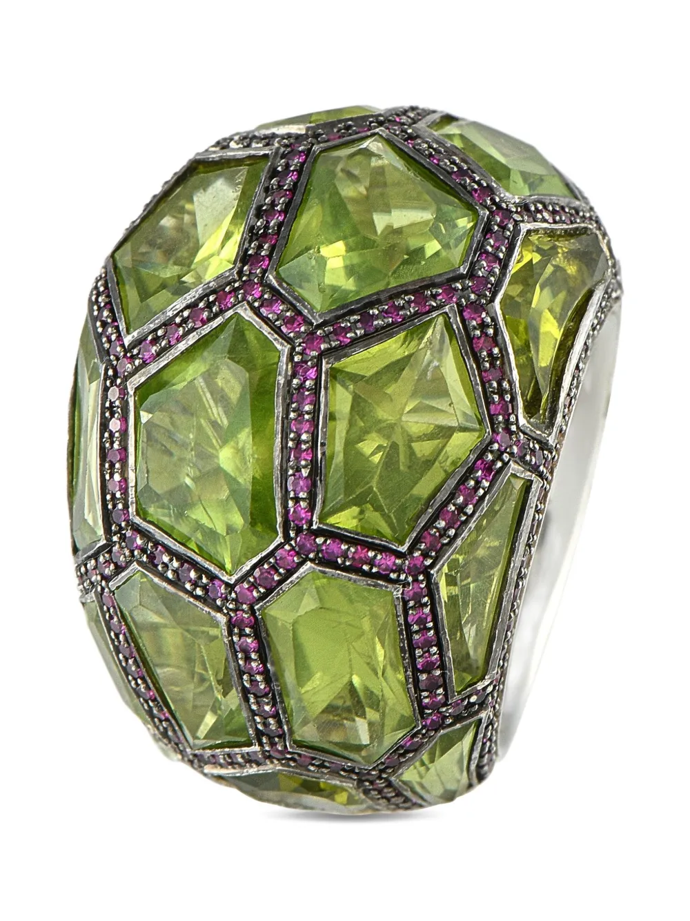 De Grisogono 18K white gold peridot and ruby ring | Silver | Image 1