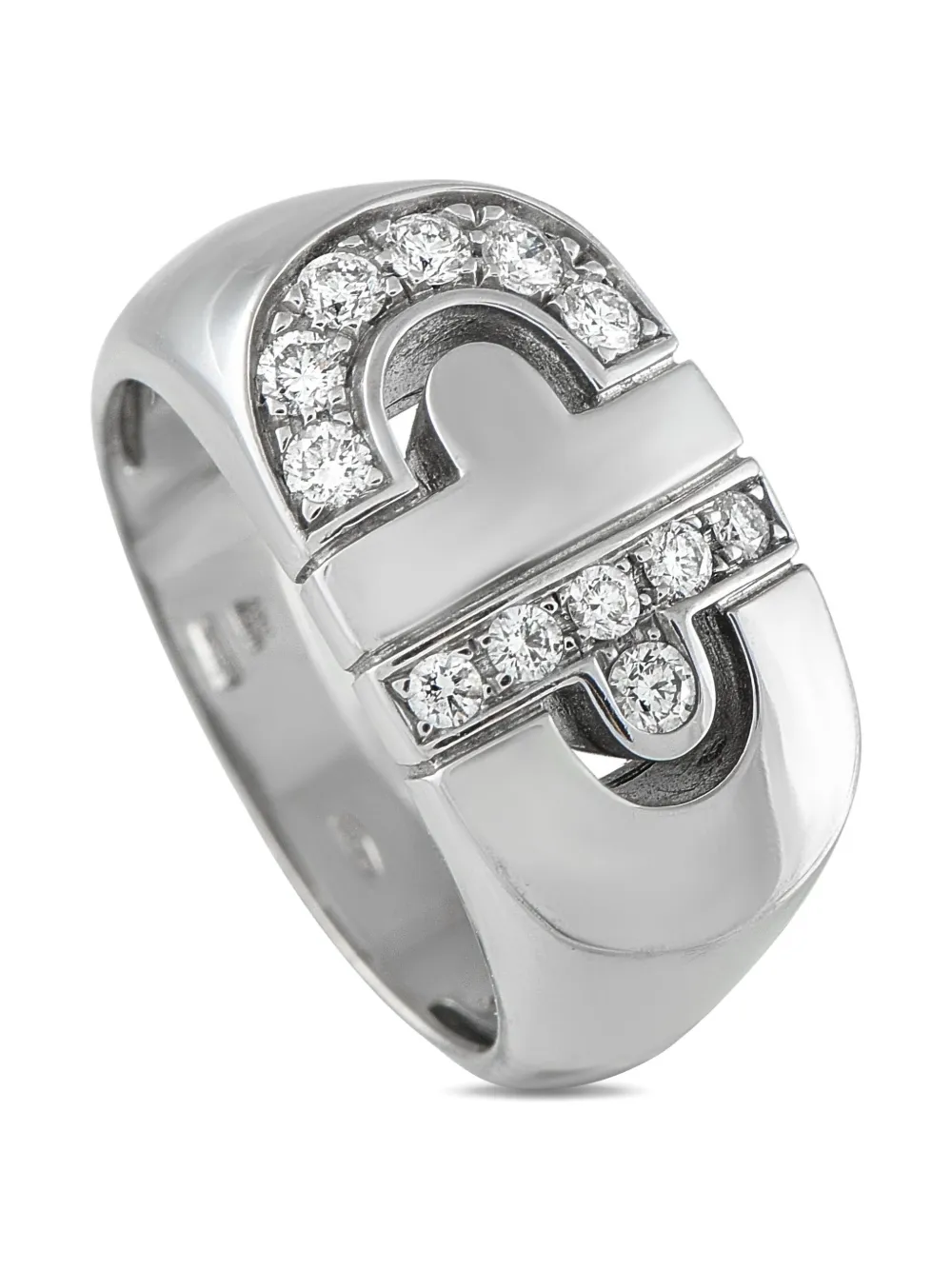 Bvlgari Pre-Owned Parentesi ダイヤモンド リング 18Kホワイトゴールド - シルバートーン Bvlgari Pre-Owned Parentesi ダイヤモンド リング 18Kホワイトゴールド - シルバートーン