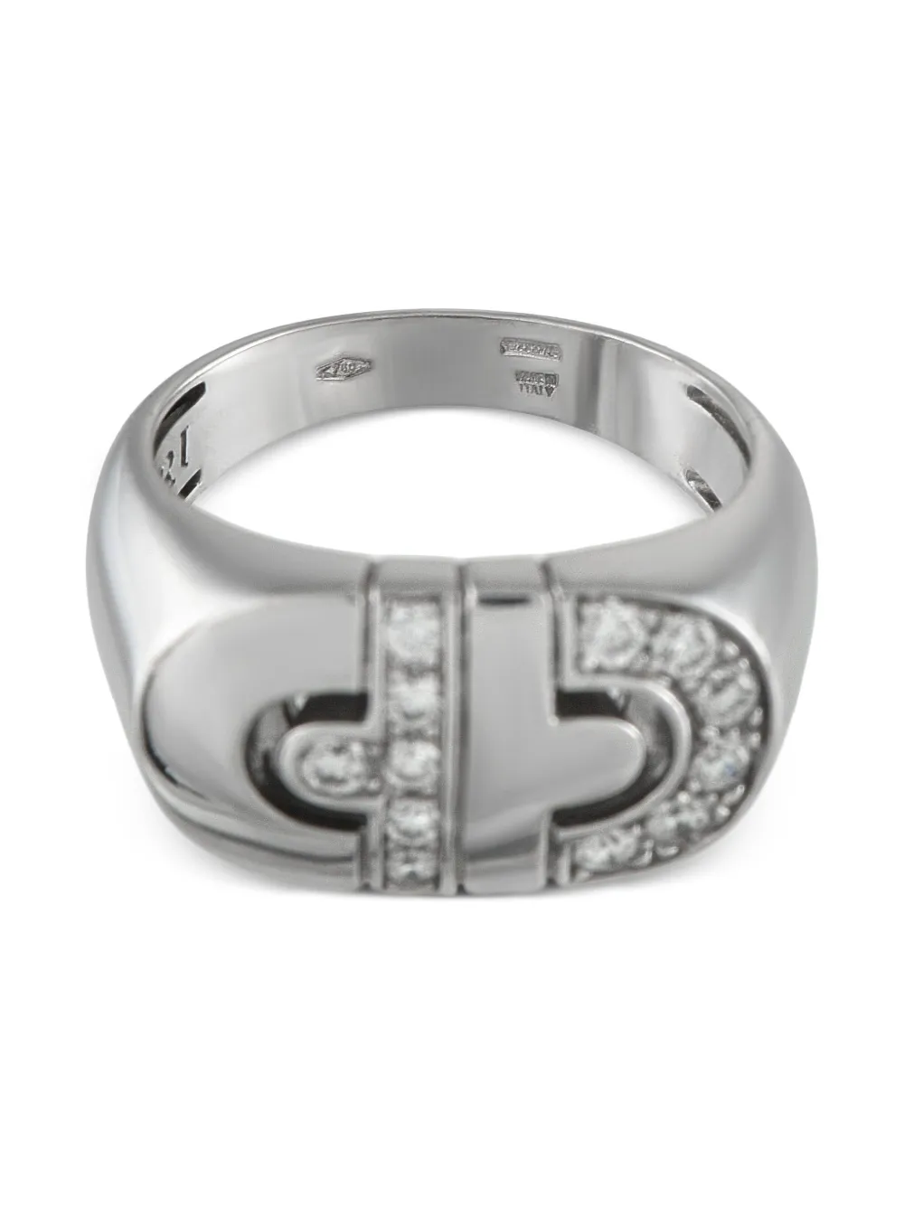 Bvlgari Pre-Owned Parentesi ダイヤモンド リング 18Kホワイトゴールド - シルバートーン Bvlgari Pre-Owned Parentesi ダイヤモンド リング 18Kホワイトゴールド - シルバートーン