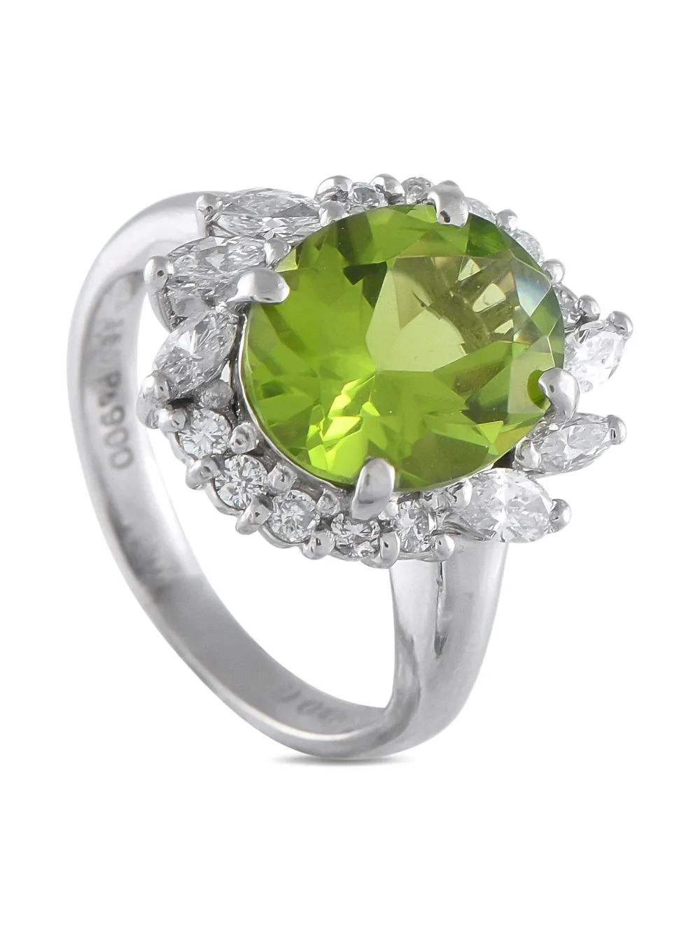 LB Exclusive platinum diamond and peridot ring | Image 2
