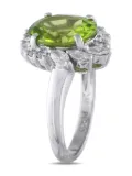 LB Exclusive platinum diamond and peridot ring - Silver