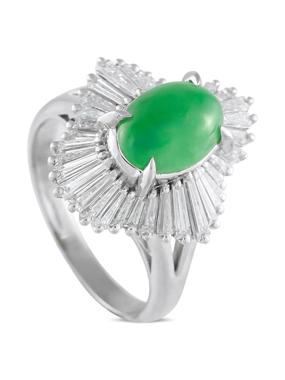 LB Exclusive platinum Ballerina diamond and jade ring | Image 2