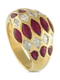 LB Exclusive 18K yellow gold ruby and diamond ring