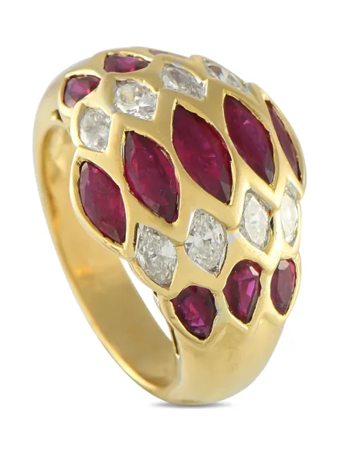 LB Exclusive 18K yellow gold ruby and diamond ring