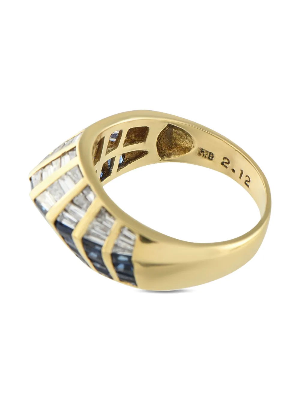 LB Exclusive 18K yellow gold diamond and sapphire ring | Image 2