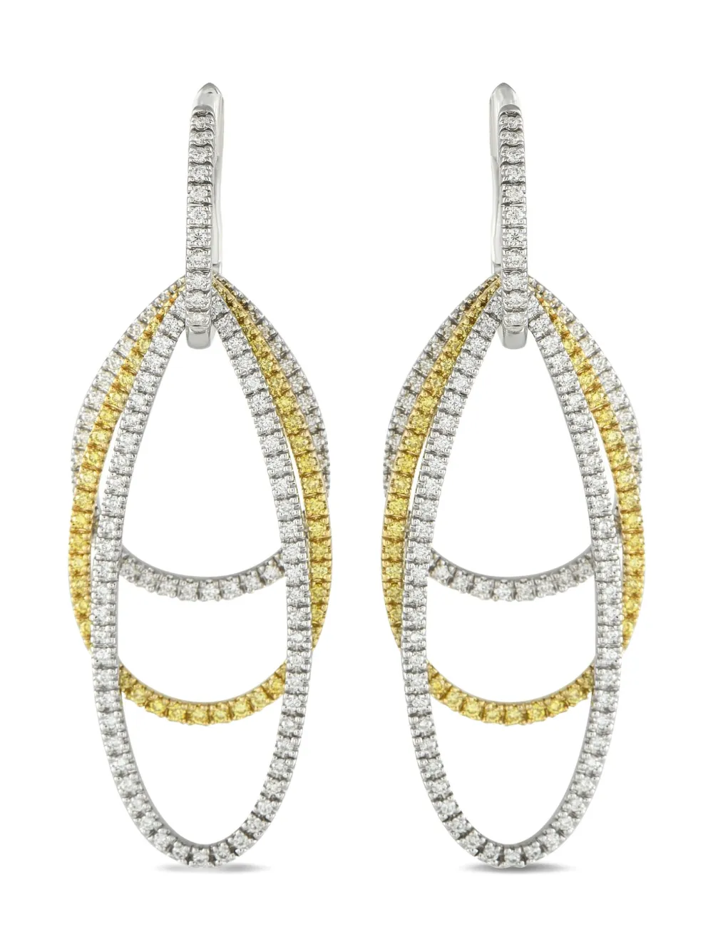 Gregg Ruth 18K gold Triple Loop diamond earrings | Silver | Image 1