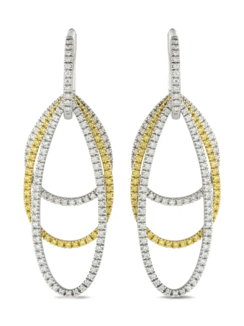 Gregg Ruth 18K gold Triple Loop diamond earrings