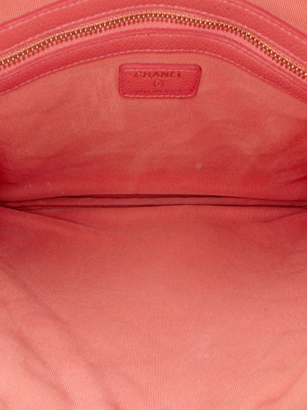 Pre-owned Chanel 2018 Medium Quilted Caviar O Case Clutch Bag In Pink