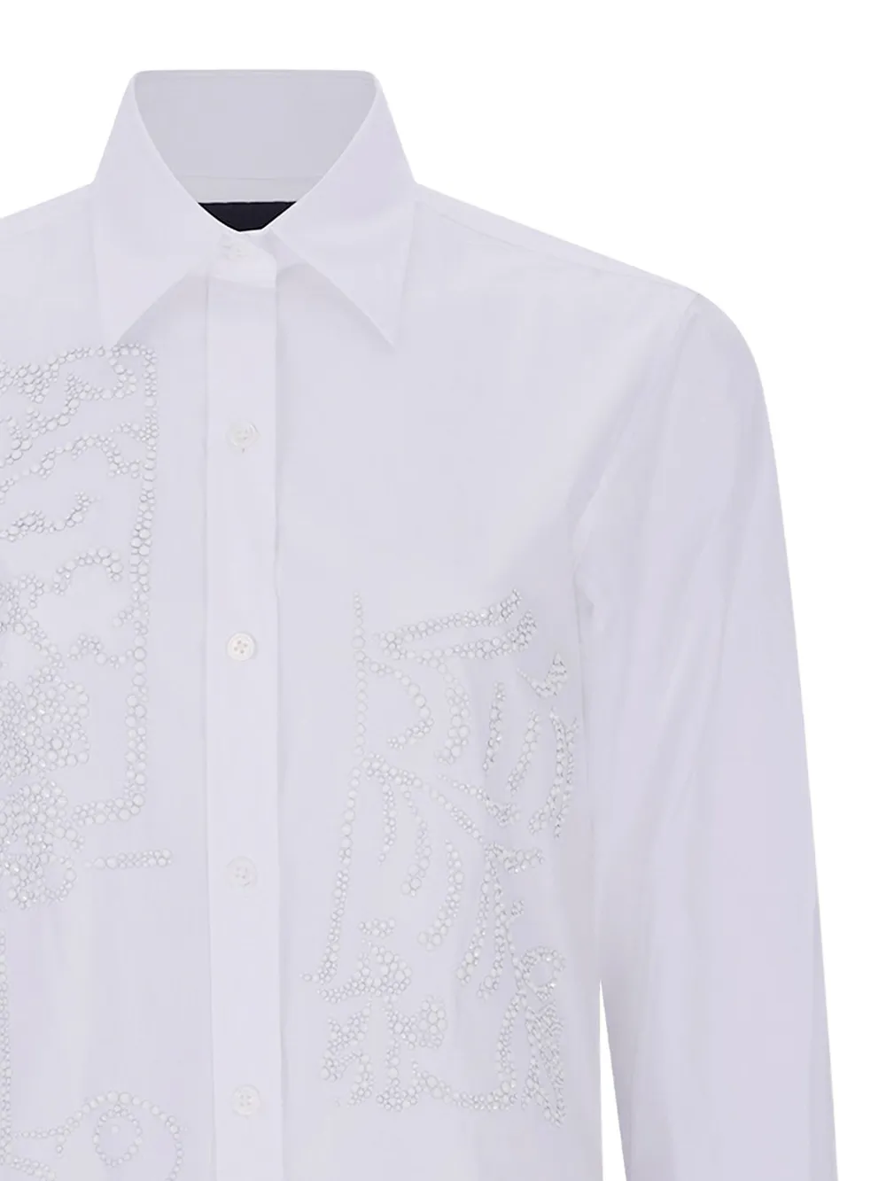 Libertine embellished long-sleeve shirt - Wit