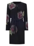 Libertine crystal-embellished floral coat - Black
