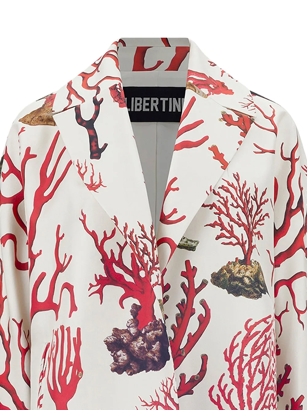 Libertine Coral-print Coat In White