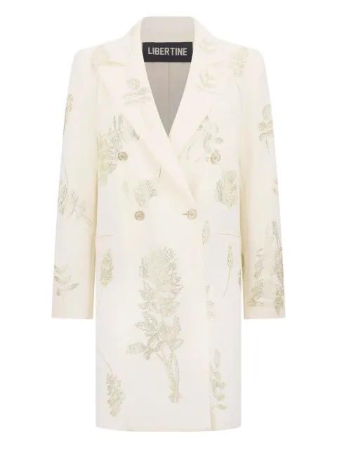 Libertine floral-pattern double-breasted coat
