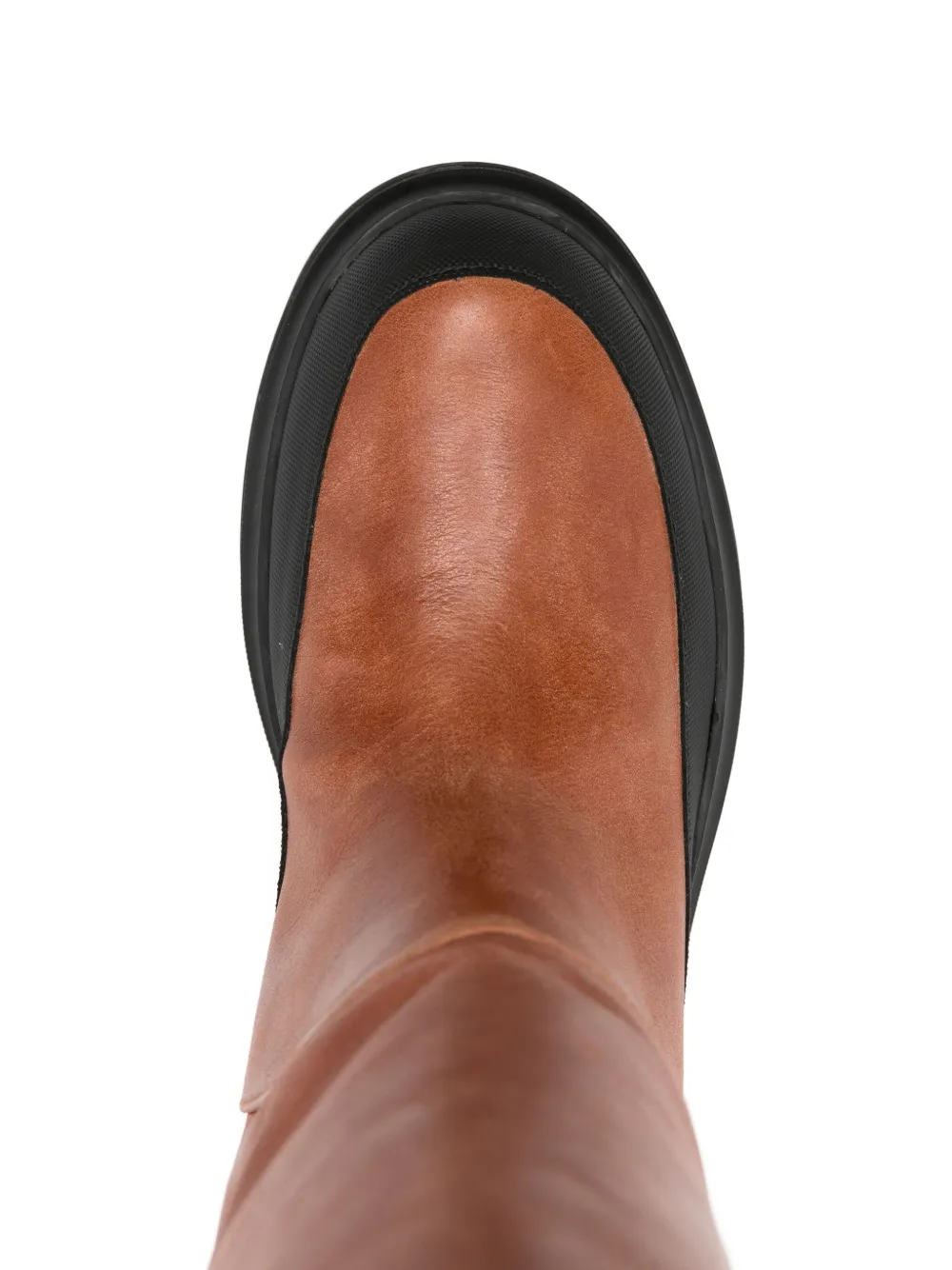 Missoni Leather Platform Boots In Brown