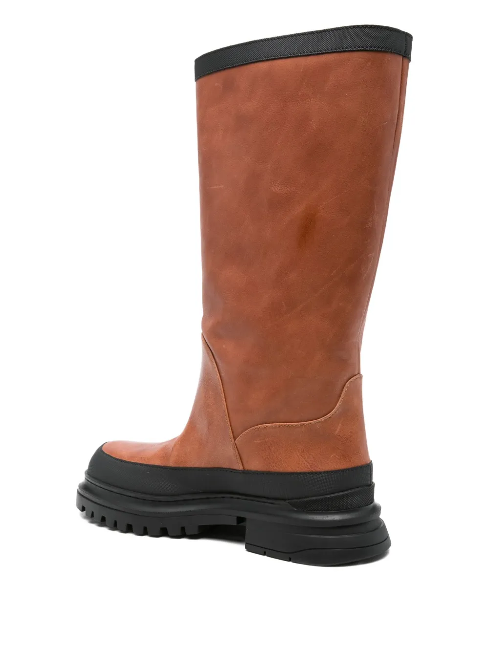 Missoni Leather Platform Boots In Brown