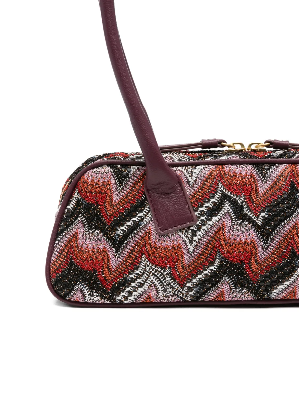 Missoni Zigzag-pattern Shoulder Bag In Brown