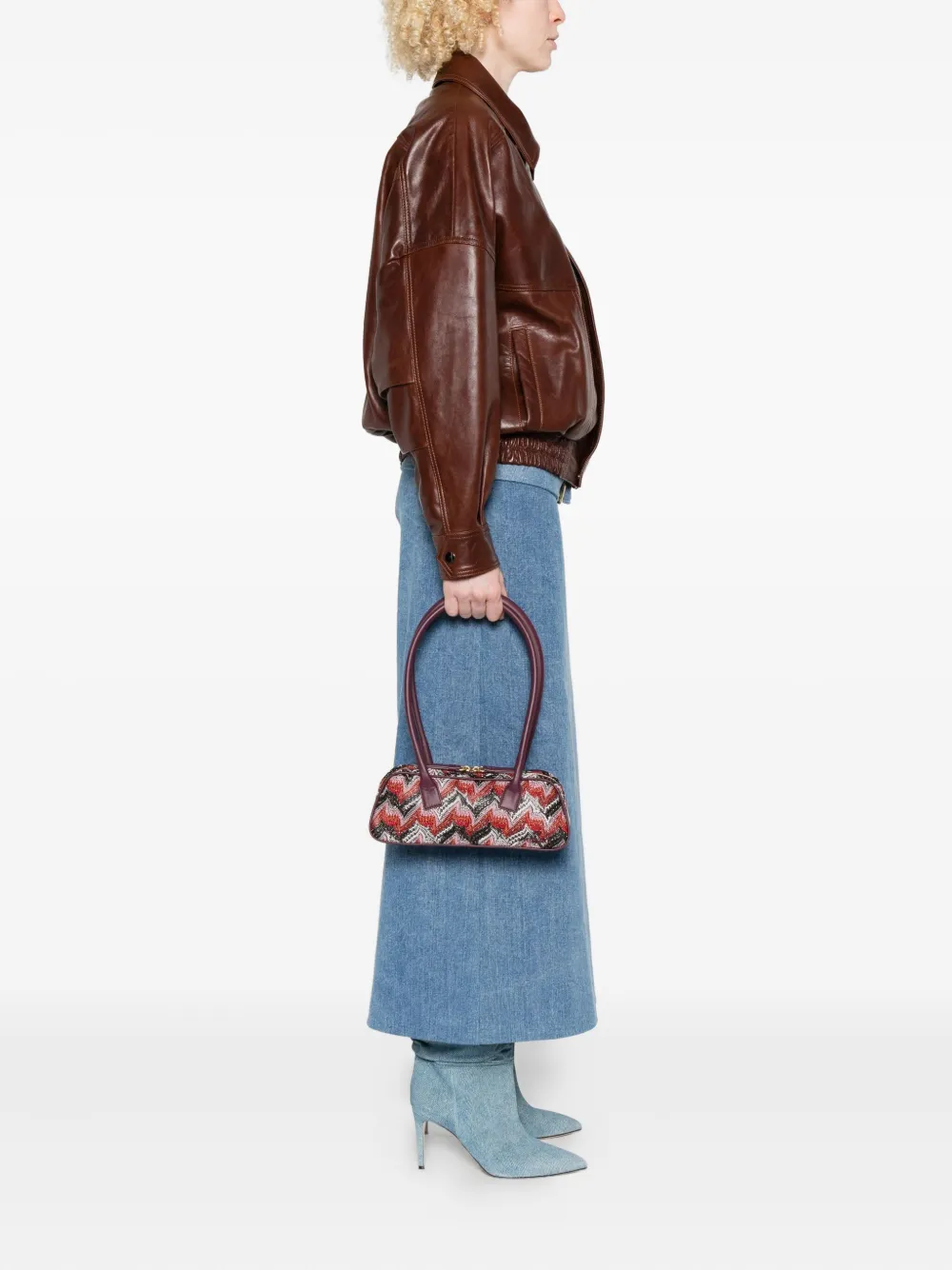 Missoni Schoudertas met zigzag-patroon - Paars