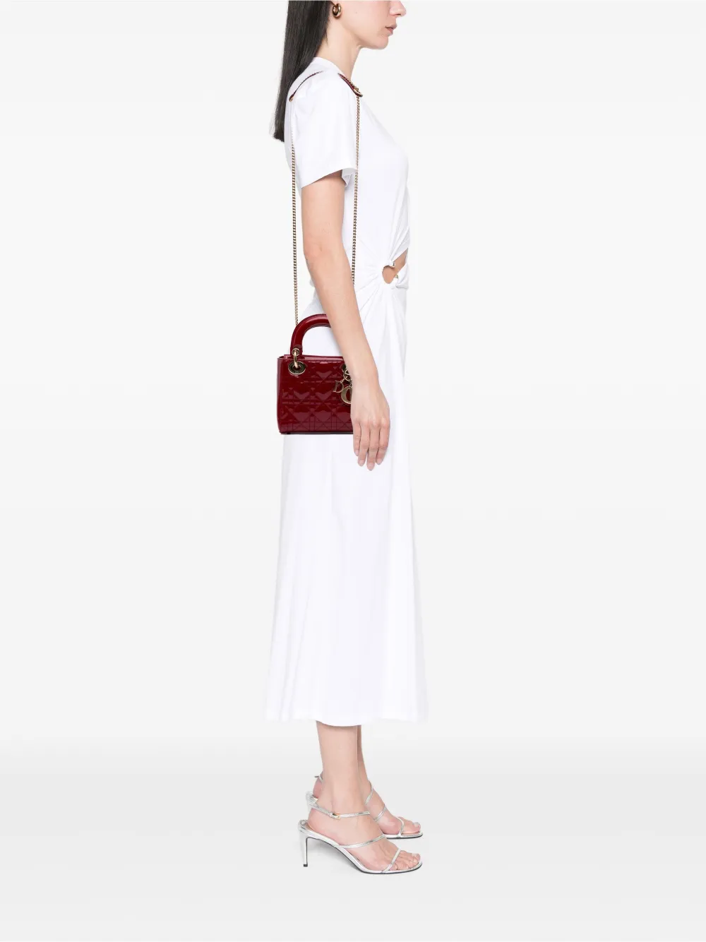 Christian Dior Pre-Owned 2019 Mini Patent Cannage Lady Dior satchel | Pre-Owned | Image 2