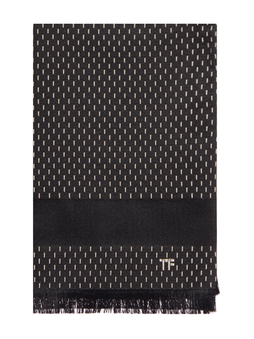 TOM FORD ジャカード シルクスカーフ - ブラック TOM FORD ジャカード シルクスカーフ - ブラック