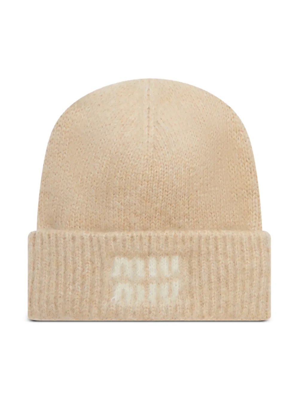 Miu Miu Mütze mit Logo - Nude