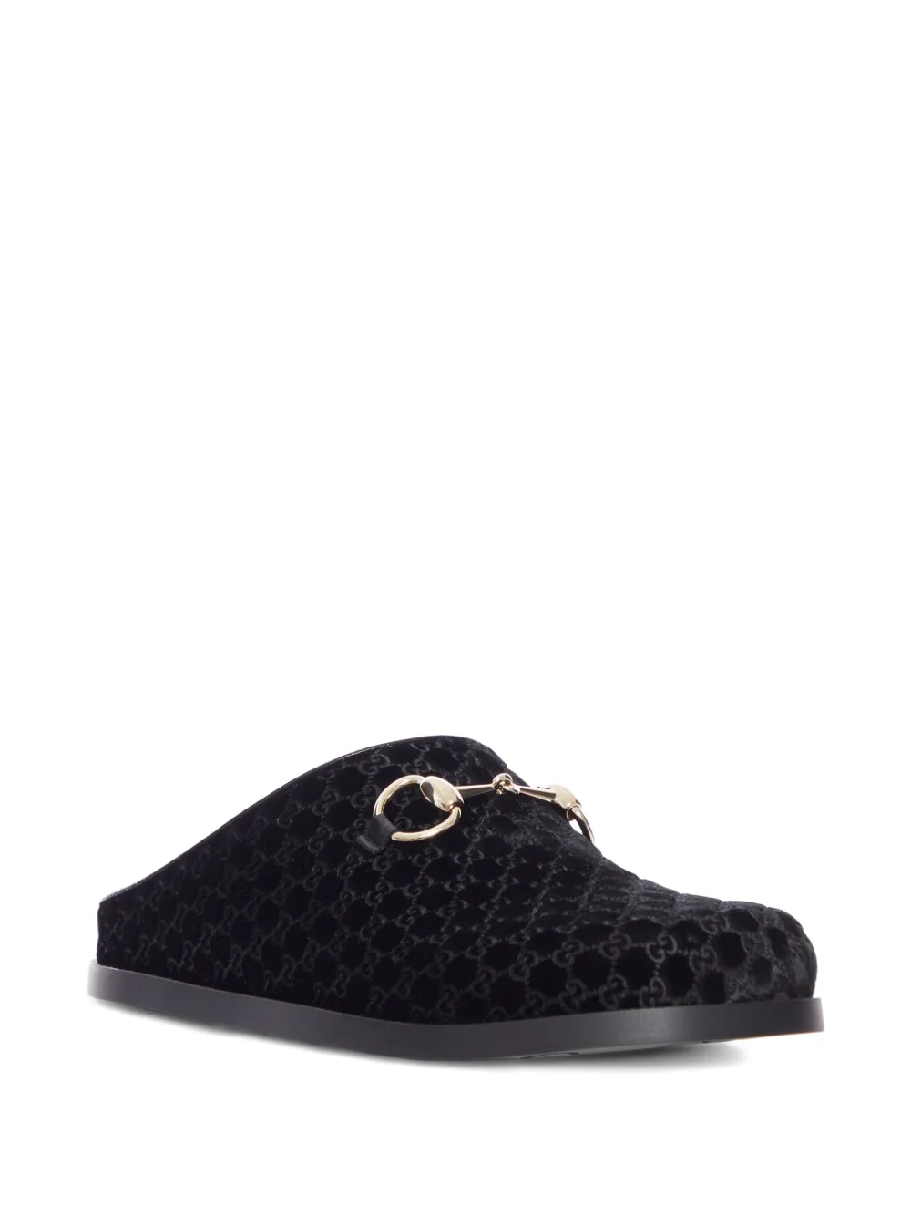 Gucci Gg-pattern Mules In Blue