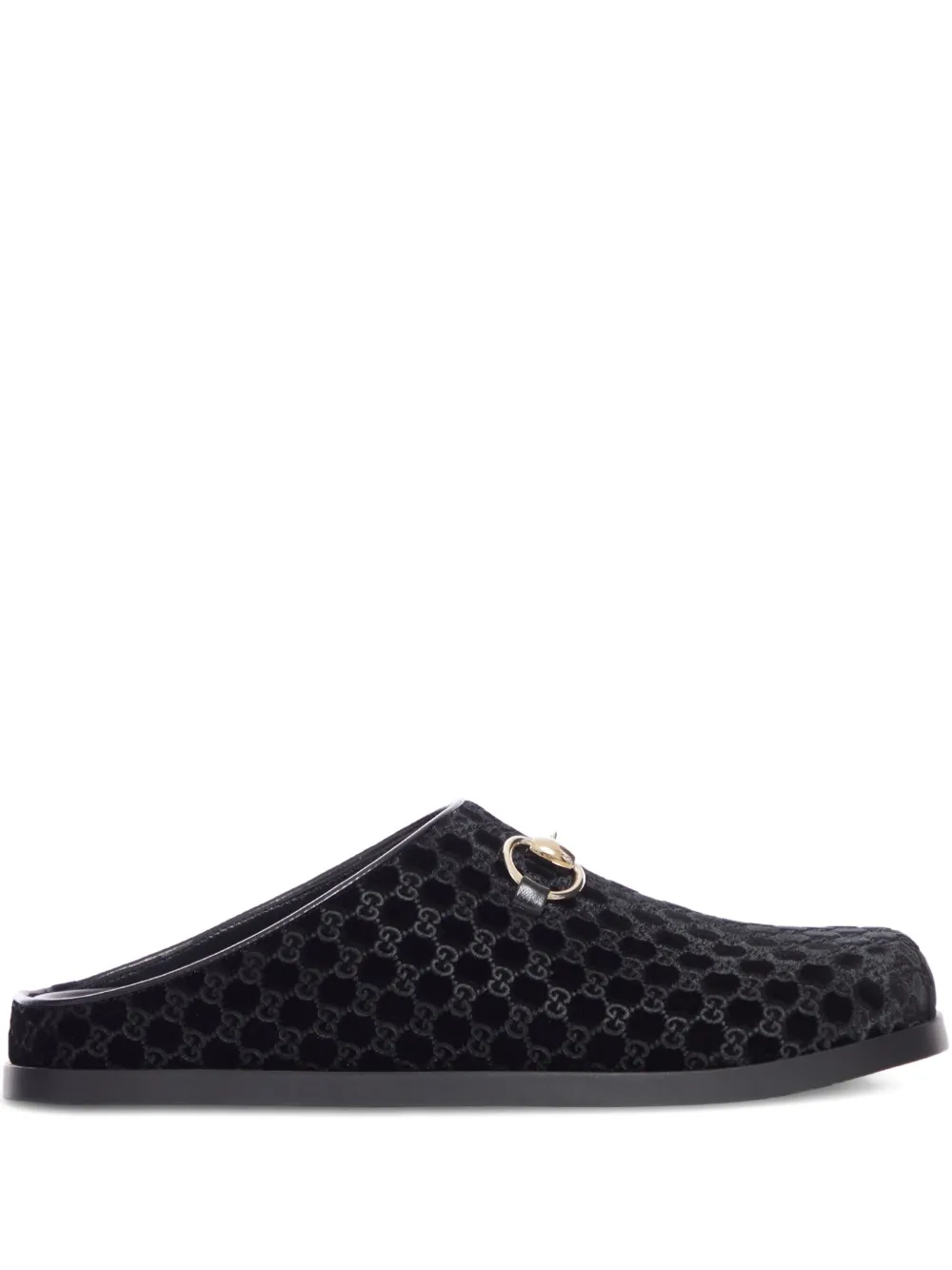 Gucci Gg-pattern Mules In Blue