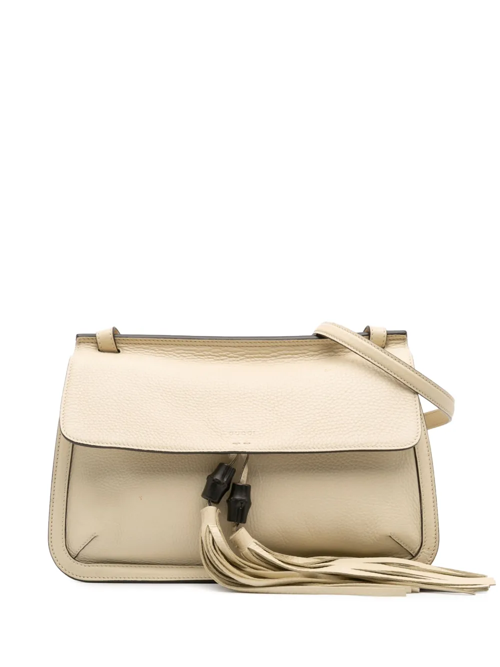 Gucci Pre-Owned 2016-2025 ミディアム レザー バンブー デイリー ショルダーバッグ - ホワイト Gucci Pre-Owned 2016-2025 ミディアム レザー バンブー デイリー ショルダーバッグ - ホワイト