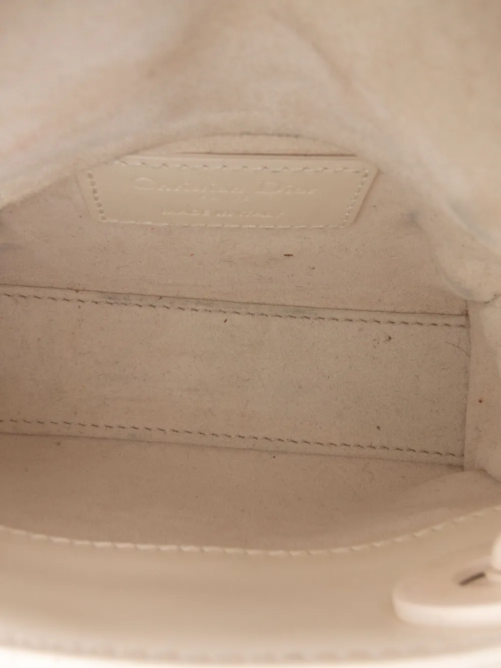 Pre-owned Dior 2022 Micro Ultra Matte Calfskin Cannage Diamond Motif Lady  Satchel In White